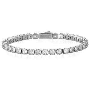 Crucible Silver 5mm Simulated Diamond Tennis Bracelet - 1 of 4