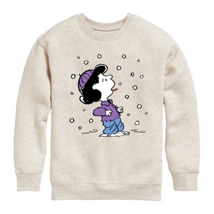 Boys' - Peanuts - Lucy Snow Graphic Long Sleeve Fleece Sweatshirt - 1 of 4