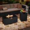 Costway 2 PCS Outdoor Rattan Fire Table Set with Tank Cover Tempered Glass Tabletop Brown/Black/Gray - 2 of 4