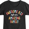 Girls' - Instant Message - Awesome Kid of an Amazing Family Fitted Short Sleeve Graphic T-Shirt - 2 of 4