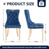 QingMoon Velvet Dining Chairs Set of 2, Button Tufted Kitchen Chairs with Stainless Steel Plating Legs, Modern Accent Chairs for Living Room - 4 of 4