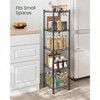 5 - Tier Bathroom Shelf Storage Rack Small Space PP Shelf Liners Removable Hook Extendable Design Ink Black Translucent - 3 of 4