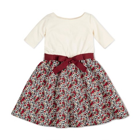 Hope & Henry Girls' Long Sleeve Ruffle Trim Dress, Kids : Target