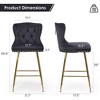 Infurnic Dining Chairs, Modern Upholstered Dining Chairs Set with Sturdy Legs, for Kitchen and Dining Room, 2PCS, Black, 17.7"*17.5"*26" - 4 of 4