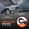 VEVOR Synthetic Winch Rope,3/16 Inch x 50 Feet 8,350 lbs Synthetic Winch Line Cable Rope with Protective Sleeve + Stopper + Forged Winch Hook, Black - 4 of 4