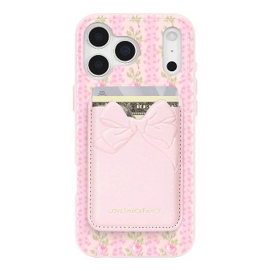 LoveShackFancy x Target – Case-Mate Adhesive Bow Cardholder Strawberry Macaroon