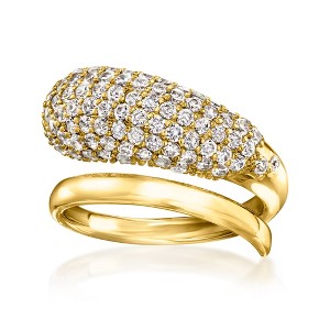 Ross-Simons 14kt Yellow Gold-Plated Bypass Ring With 2.06 ct. t.w. Czs - 1 of 4