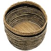 Northlight Set of 3 Tan and Black Striped Seagrass Storage Baskets with Braided Trim 17" - image 3 of 4