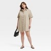 Women's Leopard Denim Mini Shirtdress - Universal Thread™ Tan - 3 of 3