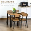 Walnut 5-piece dining table and chair set modern industrial style deep table and chairs - 4 of 4