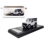 Land Rover Defender 90 Works V8 Silver Metallic with Black Top "70th Edition" 1/64 Diecast Model Car by LCD Models