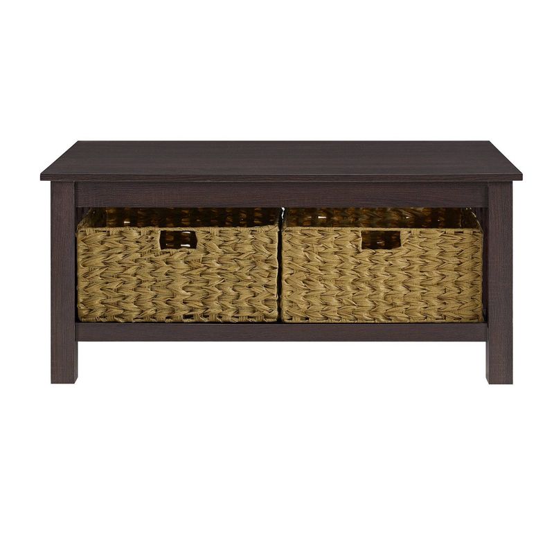 Mission Coffee Table with Woven Baskets - Saracina Home, 5 of 20