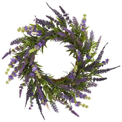 Nearly Natural 18” Lavender Wreath