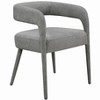 HomeRoots Set of Two Dark Gray Upholstered Linen Open Back Dining Side Chairs - 4 of 4