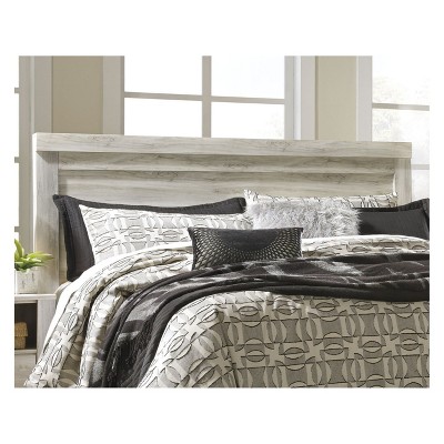 Whitewash King Panel Bed with Storage