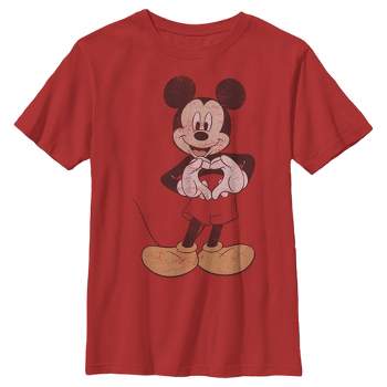 Boy's Disney Mickey Mouse Heart Distressed T-Shirt