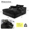 BDELITE Chaise Lounge Chair Indoor, Fluffy Plush Corduroy Fabric with Double Armrests and Pillows-67*56* 31.5 Inch, Black - 2 of 4