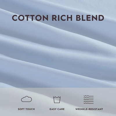 King Blue Cashmere Cotton Blend Sateen Sheet Set