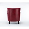 Faux Leather Club Chair with No-Sag Springs, Muted Nailhead Trim, and Solid Wood Legs - 3 of 4