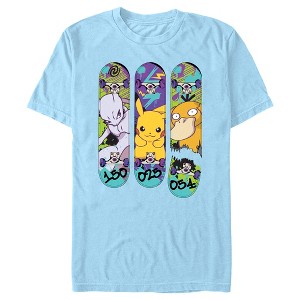 Men's Pokemon Mewtwo, Pikachu, and Psyduck Skateboard Decks T-Shirt - 1 of 4
