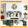 Christmas Wreath with Lights, Plug-in Style, Featuring Pinecones and Ball Ornaments, Suitable for Indoor/Outdoor Fireplaces and Railings - 2 of 4