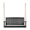 Outdoor Patio Acacia Wood Porch Swing Bench with Classic Slatted Design, 800 lb Capacity, 8-Foot Hanging Chains - 2 of 4