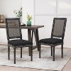 Vynxaria French Country Dining Chair Set of 2 - Elegant Upholstered Chairs with Weathered Finish - 2 of 4