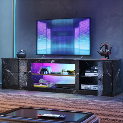 Pinmoco 70" LED TV Stand for TVs up to 80", Gaming Entertainment Center with Storage
