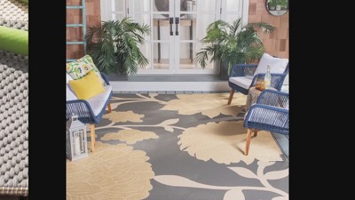 Anthracite & Red Rectangular Easy-Care Synthetic Area Rug