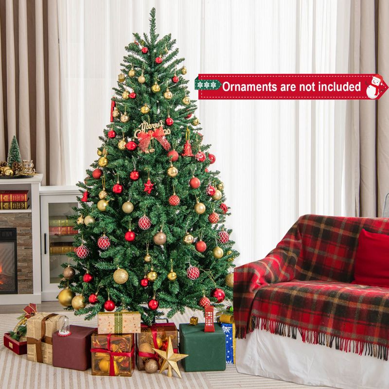 Costway 6ft Hinged Artificial Christmas Tree Unlit Douglas Full Fir Tree w/ 1355 Tips, 5 of 11