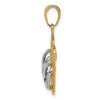 Black Bow Jewelry 14k Yellow Gold and White Rhodium Two Tone 3D Double Flip Flop Pendant - 2 of 4