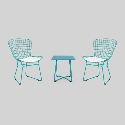 Osceola 3pc Iron Chat Set - Teal/White - Christopher Knight Home