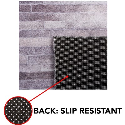 Gray Rectangular Hand-Knotted Faux Fur Rug, 3' x 5'