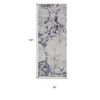 HomeRoots 10' Ivory and Blue Abstract Power Loom Distressed Non Skid Runner Rug - 3 of 3