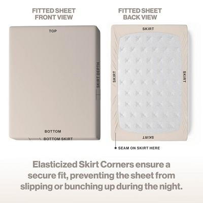 Beige Full Cotton Fitted Sheet Set