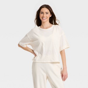 Women's Slub Boxy Short Sleeve Top - JoyLab™ - 1 of 3