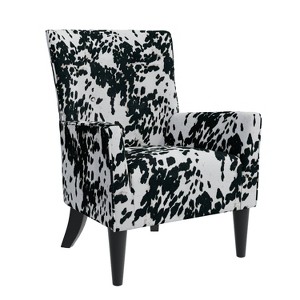 Handy Living Dakotah Flared Cow Print Armchair - 1 of 4