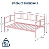 Daybed with Trundle, Modern Compact Design，Twin Metal Bed Frame, Pull-Out Trundle with Six Wheels, Steel Slatted Support, for Small Rooms - 2 of 4