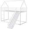 NicBex Bunk Bed Twin over Twin Classic House Shape Bed Frame with Guardrail ,Detachable Design Ladder and Slide, No Spring Box Required - 3 of 4