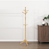NAYSAYE Coat Hanger Solid Wood Freestanding Coat Rack with 10 Hooks for Entryway Bedroom or Living Room, Natural, 17.5"*17.5"*72" - 4 of 4