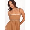 Petal and Pup Lino Contrast Trim Midi Dress - Tan White - 4 of 4