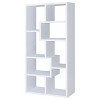 Vynxaria Contemporary Geometric Bookcase 7 Shelves, Zig-Zag Separation, White, MDF/Particle Board/Laminate, 1pc - 3 of 4