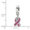 Black Bow Jewelry Sterling Silver Crystal Awareness Dangle Bead Charm - 2 of 3