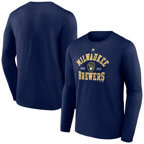 Mlb Milwaukee Brewers Men's Long Sleeve Core T-shirt : Target