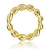 Stylish Gold Plated Chain Band Ring with Round Cubic Zirconia Accents for a Chic and Contemporary Touch of Elegance - 3 of 3