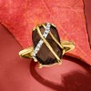 Ross-Simons 7.50 Carat Smoky Quartz and .10 ct. t.w. White Zircon Ring in 18kt Gold Over Sterling - 4 of 4