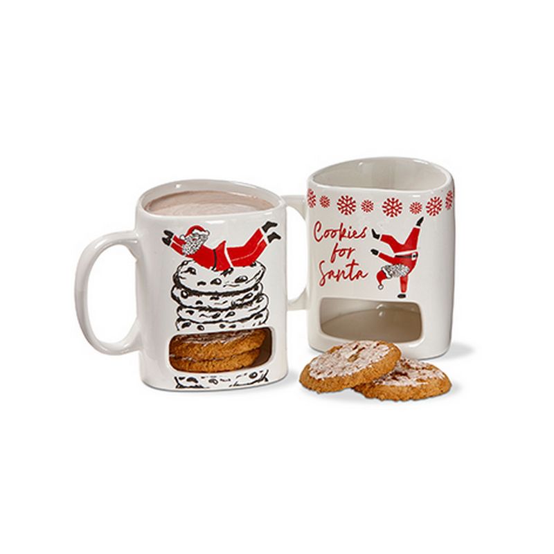 tagltd Cookies For Santa Sentiment Mug Bone China White Dishwasher Safe Mug with Pocket for Cookies. 6 oz. Hot Coco, Tea, Coffee, and Milk, 3 of 4