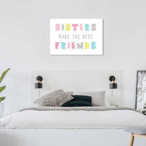Wynwood Studio 36"x24" Best Friend Sisters Bright Wall Art: Modern Chic, Unframed Canvas, Mixed Media/Typography Design - 1 of 3
