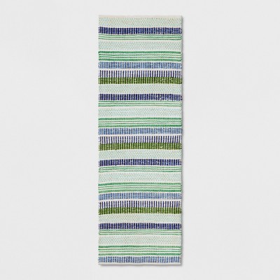 2'4"x7' Runner Multi Stripe Woven Blue - Threshold™