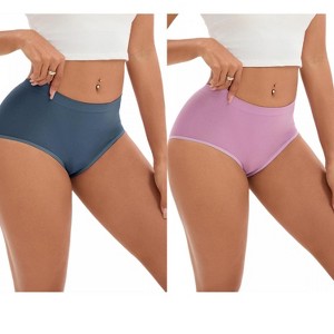 INSPIRE CHIC 2 Pcs Women's Tummy Control High-Waisted Briefs Butt Lifter Full-Coverage Underwear - 1 of 4
